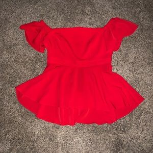 Red off the shoulder top